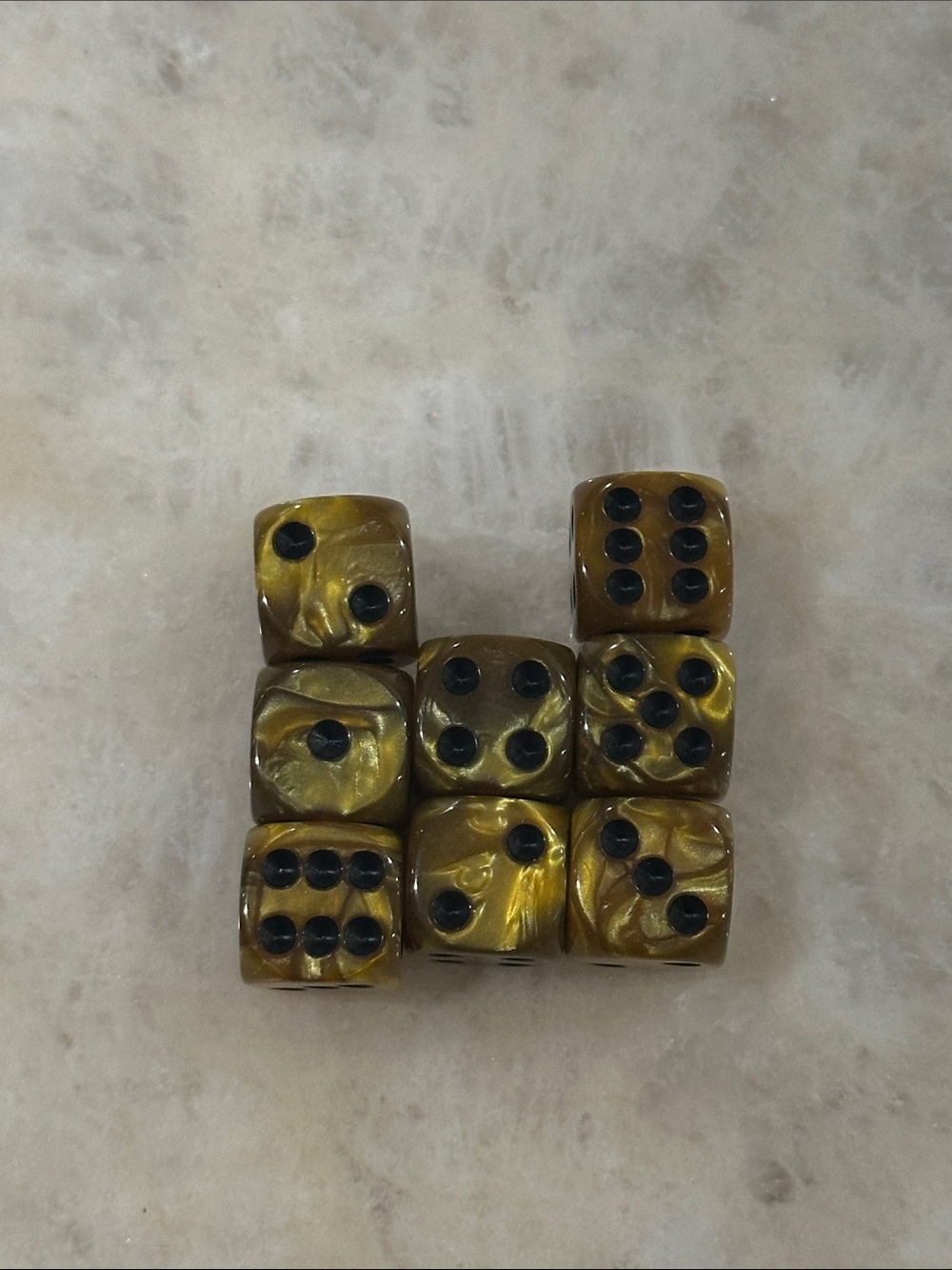 Gold Swirl Resin Dice Set - Home Accents